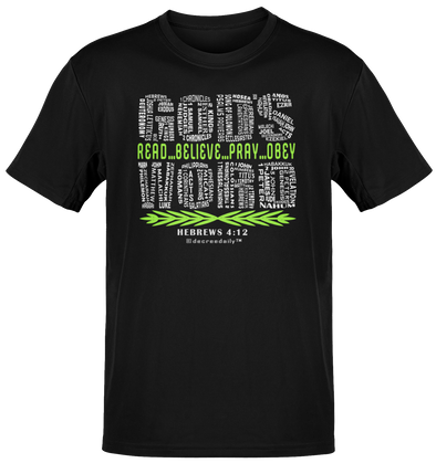 CHRISRIAN UNISEX T-SHIRT GOD'S WORD...READ-BELIEVE-PRAY-OBEY