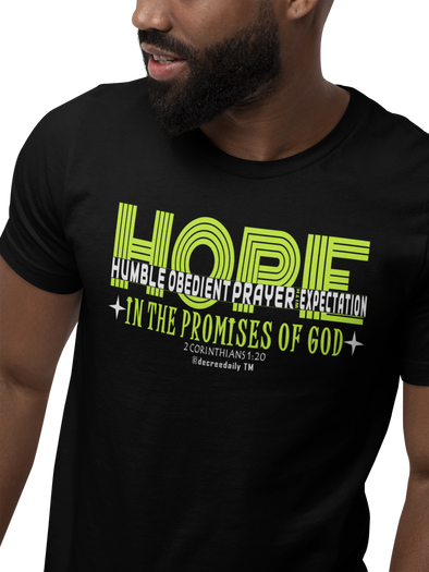 Christian Unisex T-Shirt H.O.P.E.  HUMBLE OBEDIENT PRAYER with EXPECTATION