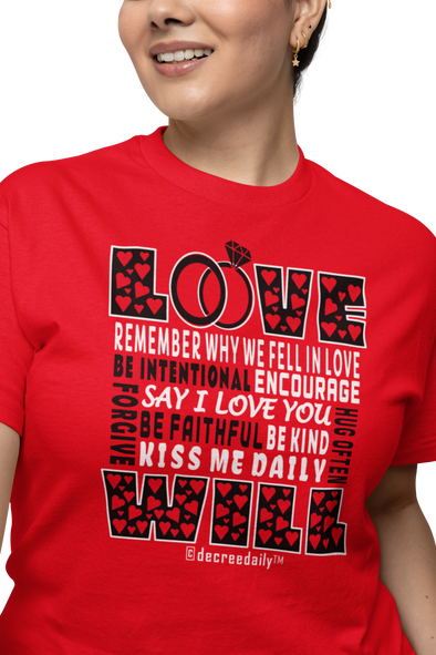 Christian Unisex T-Shirt - LOVE WILL (MARRIAGE)