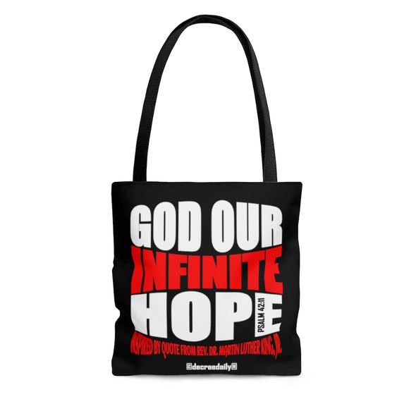 CHRISTIAN FAITH TOTE BAG -  GOD OUR INFINITE HOPE - BLACK