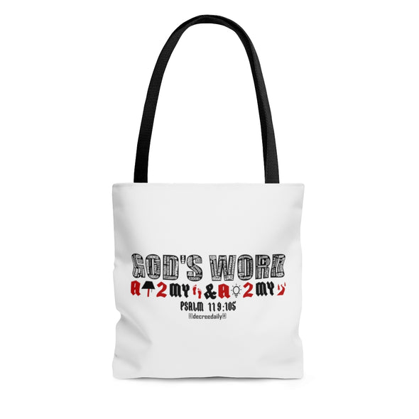 CHRISTIAN FAITH TOTE BAG - GOD'S WORD A LAMP TO MY FEET & A LIGHT TO MY PATH