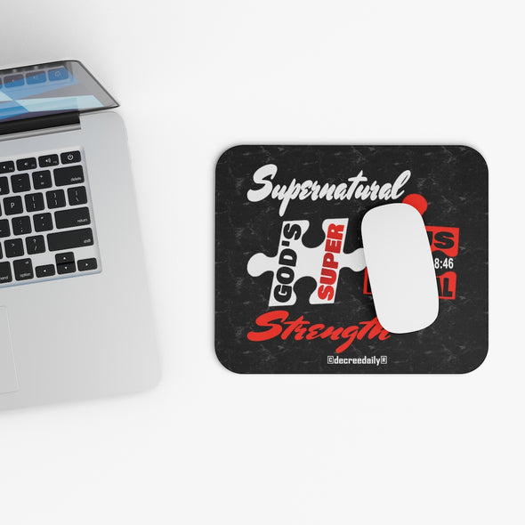 CHRISTIAN FAITH MOUSE PAD -  GOD'S SUPER + OUR NATURAL = SUPERNATURAL STRENGTH