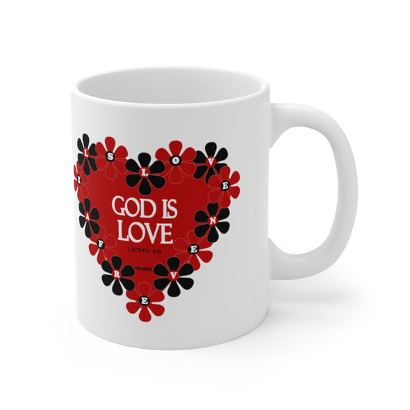 CHRISTIAN FAITH MUG - GOD IS LOVE...LOVE NEVER FAILS - White mug 11 oz
