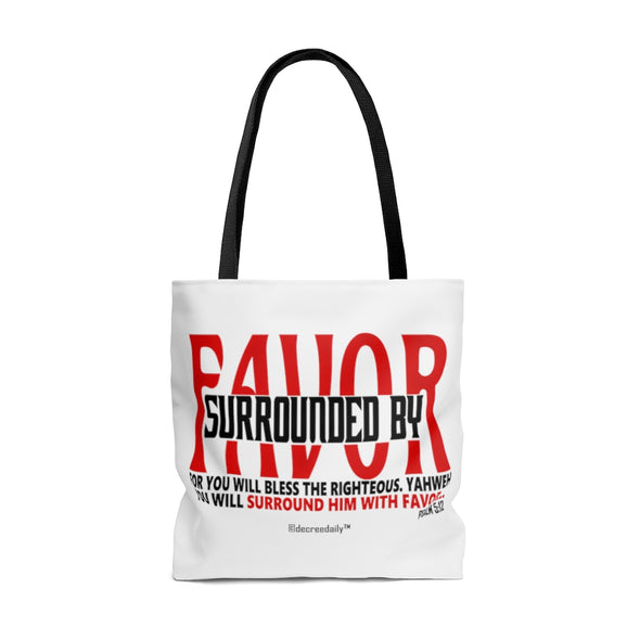 CHRISTIAN FAITH TOTE BAG - SURROUNDED BY FAVOR