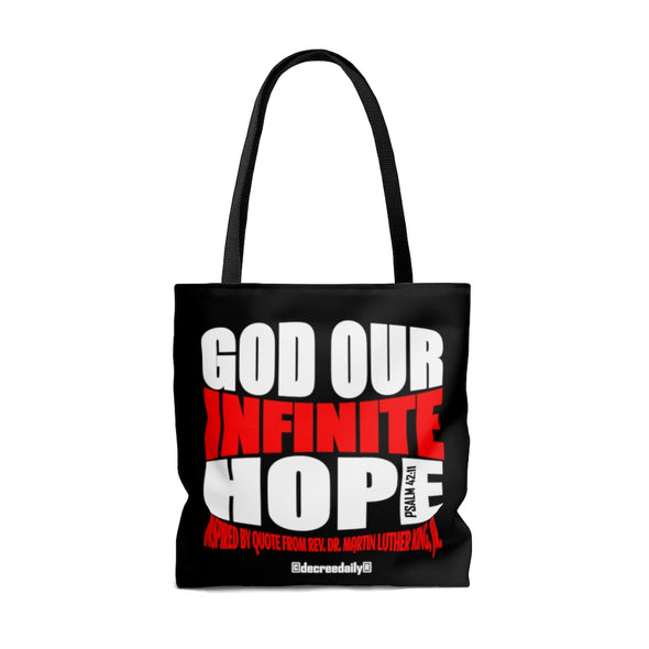 CHRISTIAN FAITH TOTE BAG -  GOD OUR INFINITE HOPE - BLACK