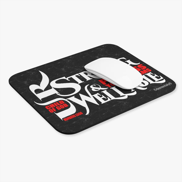 CHRISTIAN FAITH MOUSE PAD - CHILD OF GOD...U R STRONG & WELL ABLE POSSESS YOUR DREAMS - BLACK