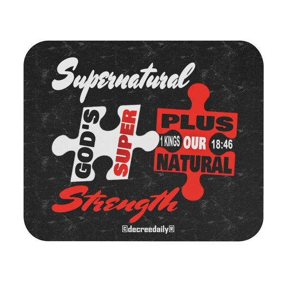 CHRISTIAN FAITH MOUSE PAD -  GOD'S SUPER + OUR NATURAL = SUPERNATURAL STRENGTH