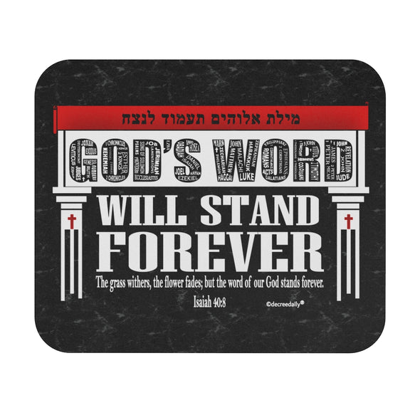 CHRISTIAN FAITH MOUSE PAD - GOD'S WORD WILL STAND FOREVER... - BLACK