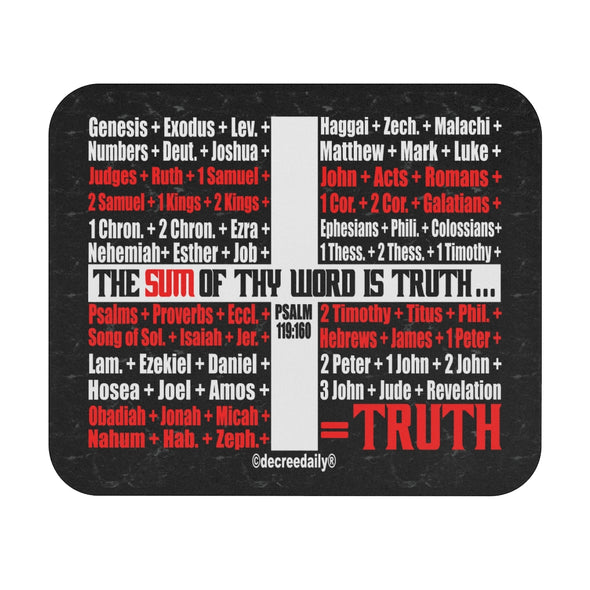 CHRISTIAN FAITH MOUSE PAD - THE SUM OF THY WORD IS TRUTH - BLACK