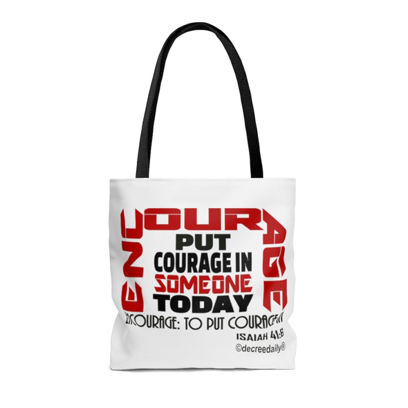 CHRISTIAN FAITH TOTE BAG - ENCOURAGE... PUT COURAGE IN SOMEONE TODAY !