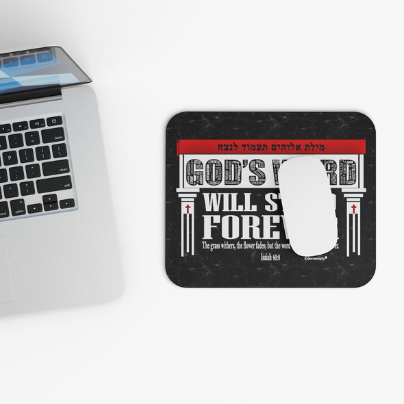 CHRISTIAN FAITH MOUSE PAD - GOD'S WORD WILL STAND FOREVER... - BLACK