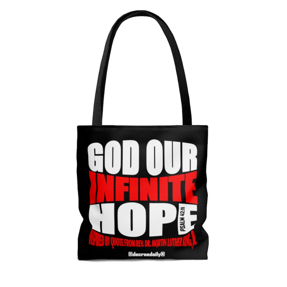 CHRISTIAN FAITH TOTE BAG -  GOD OUR INFINITE HOPE - BLACK