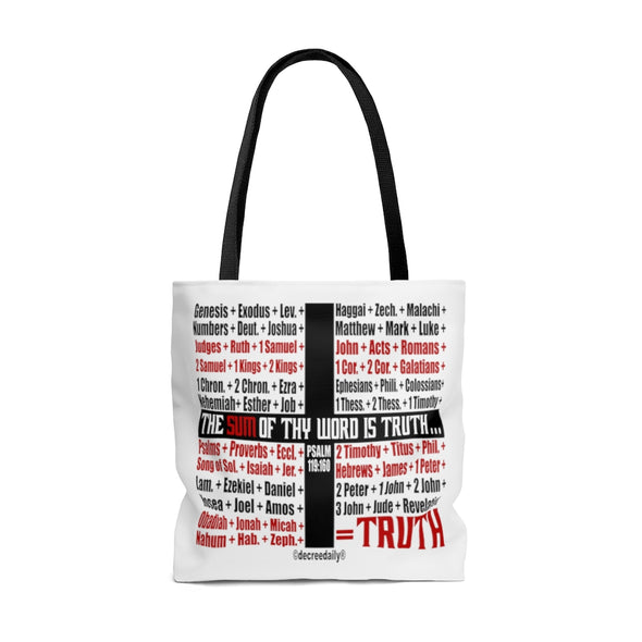 CHRISTIAN FAITH TOTE BAG - THE SUM OF THY WORD IS TRUTH