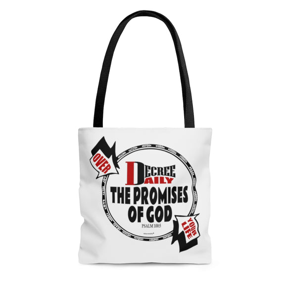 CHRISTIAN FAITH TOTE BAG -  DECREE DAILY THE PROMISES OF GOD OVER YOUR LIFE...