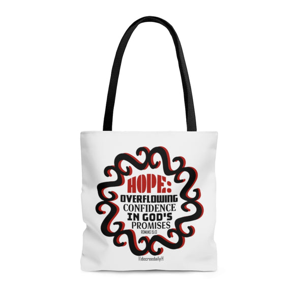CHRISTIAN FAITH TOTE BAG - HOPE: OVERFLOWING CONFIDENCE IN GOD'S PROMISES
