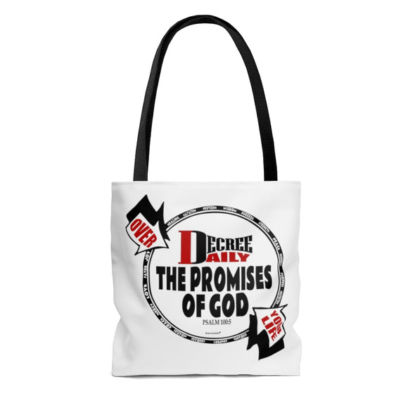 CHRISTIAN FAITH TOTE BAG -  DECREE DAILY THE PROMISES OF GOD OVER YOUR LIFE...