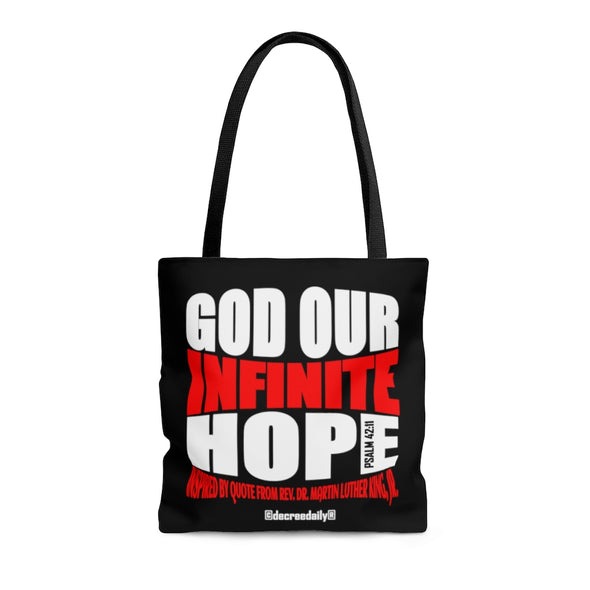 CHRISTIAN FAITH TOTE BAG -  GOD OUR INFINITE HOPE - BLACK