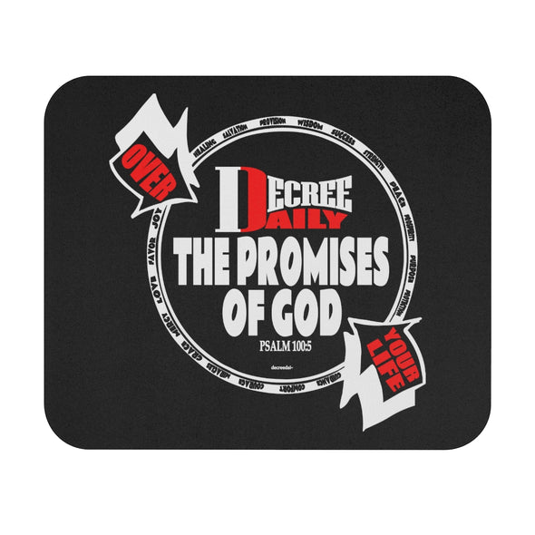 CHRISTIAN FAITH MOUSE PAD - DECREE DAILY THE PROMISES OF GOD OVER YOUR LIFE - BLACK