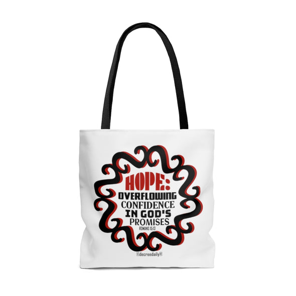 CHRISTIAN FAITH TOTE BAG - HOPE: OVERFLOWING CONFIDENCE IN GOD'S PROMISES